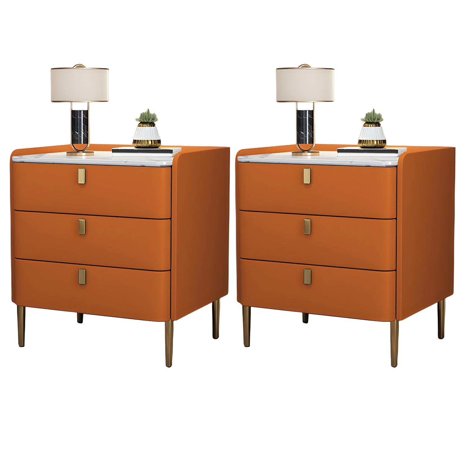 Glam Nightstand with Stone Top | Ormau - image 50