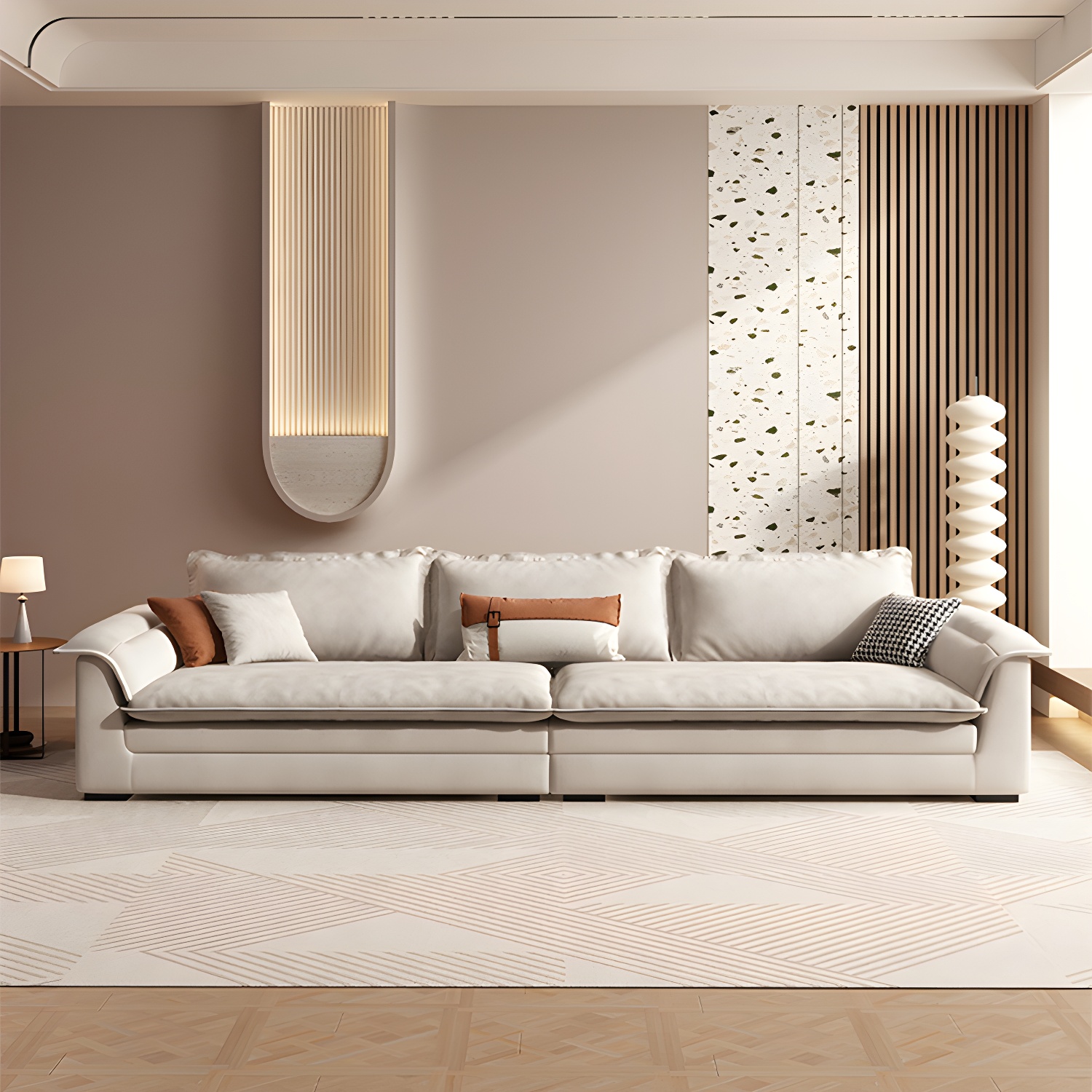Contemporary Style Wood Frame Pillow Top Arm Sofa For Living Room - image 4