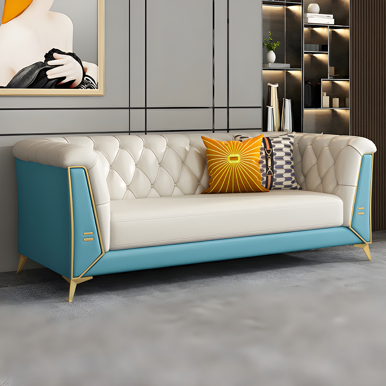 Glam Wood Frame Sofa | Ormau - image 9