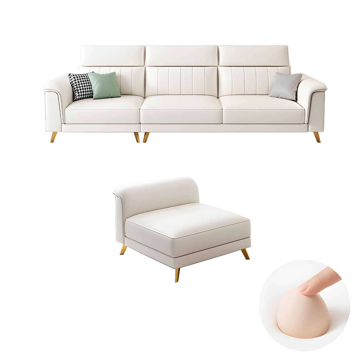 Modern Flared-Arm Sectional | Ormau - image 41