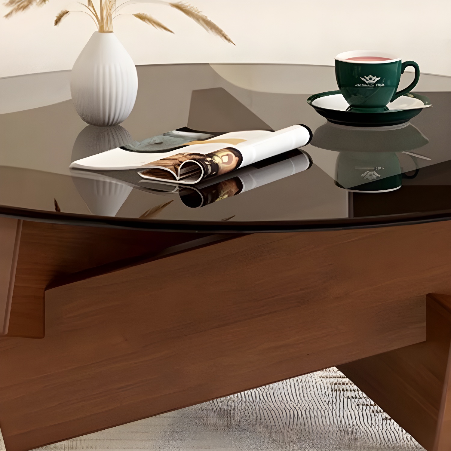 Glass & Wood Coffee Table | Ormau - image 9