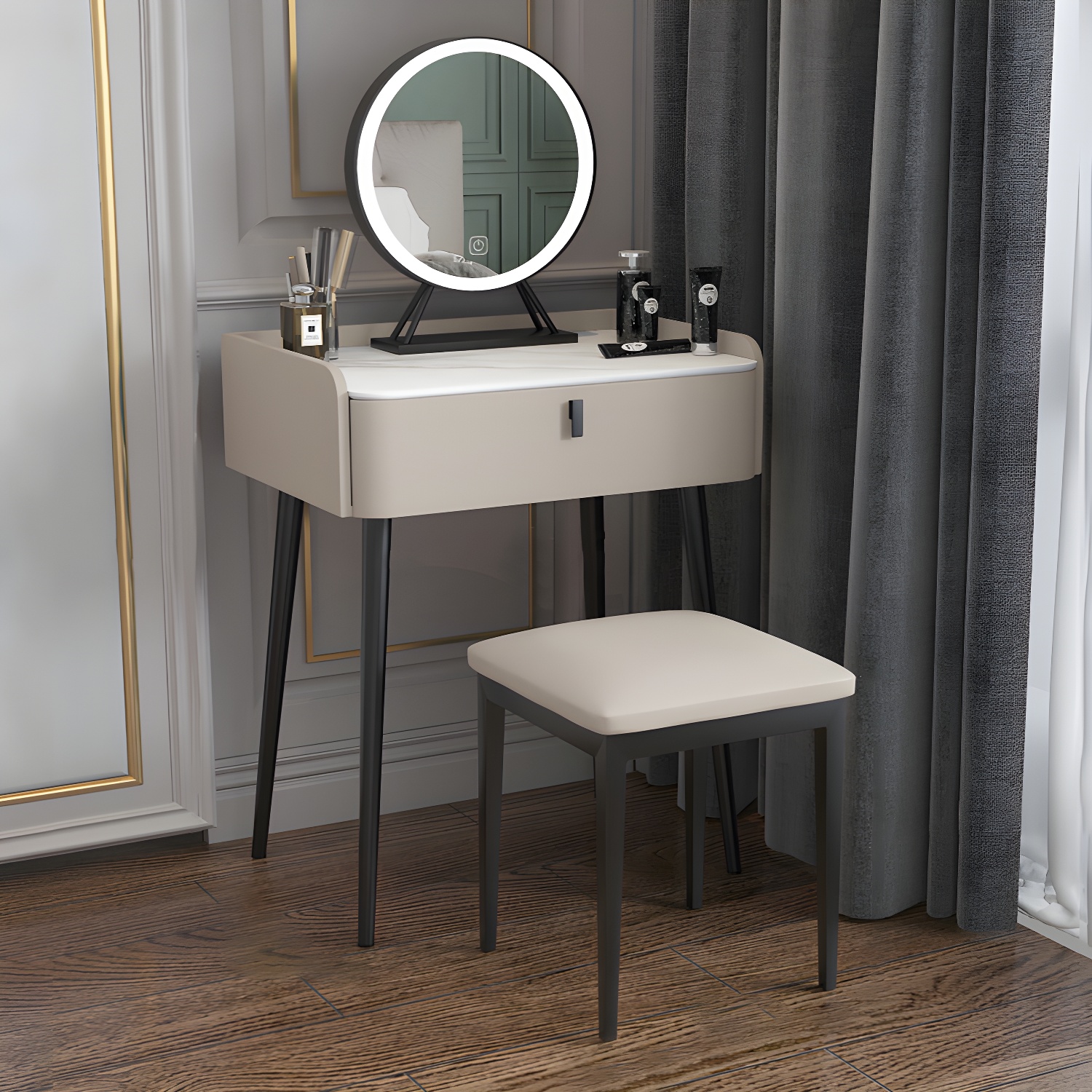 Contemporary Vanity Table with Lighted Mirror | Ormau - image 4