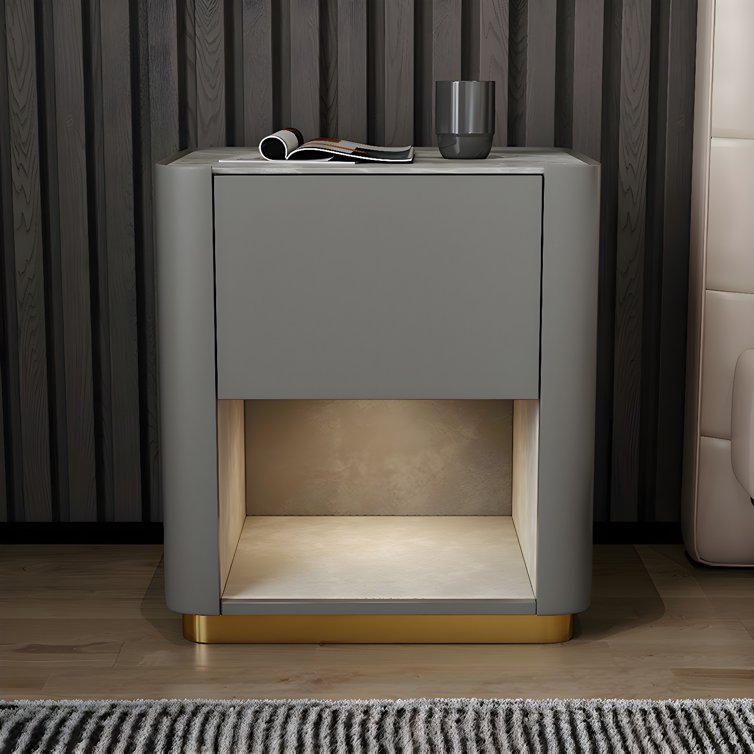 Modern Stone & Wood Nightstand | Ormau - image 6