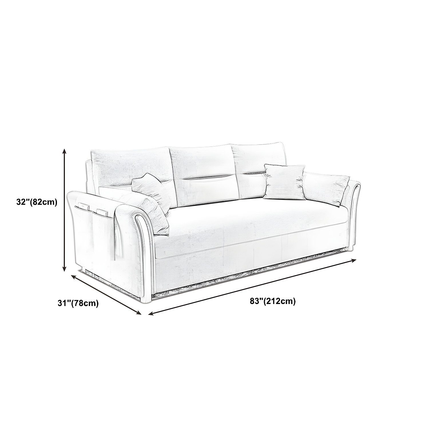 Flared Arm Sofa Bed | Ormau - image 16