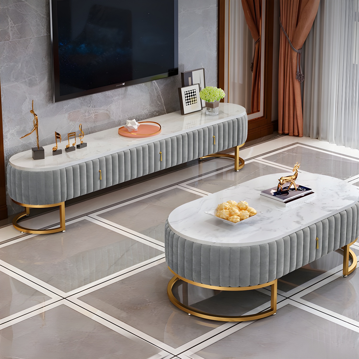 Marble Enclosed TV Stand | Ormau - image 8