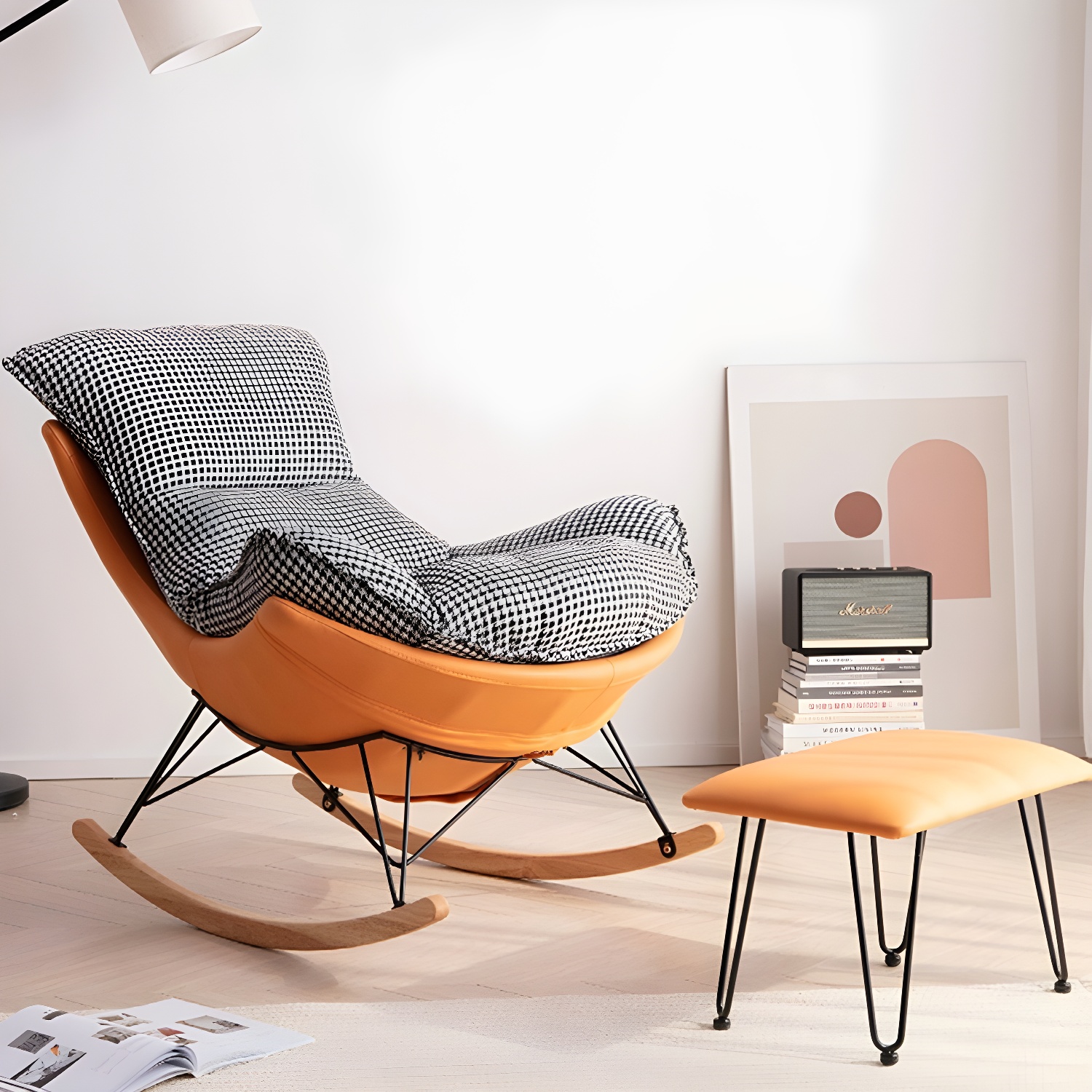 Modern Rocking Chair & Ottoman Set | Ormau - image 11