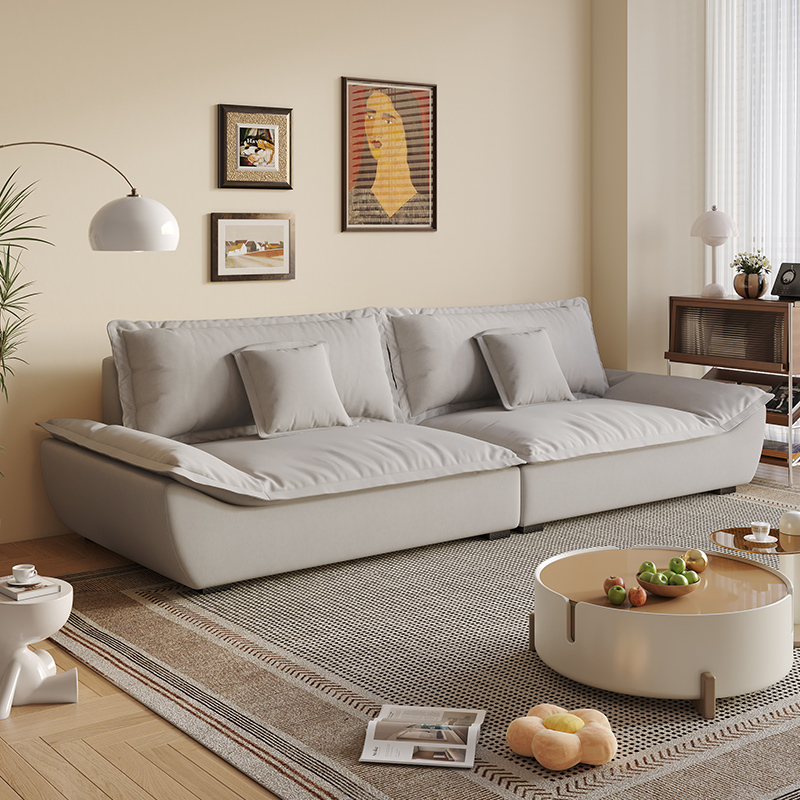 Modish Solid Color Stain Resistant Standard Sofa/Loveseat for 3-seater/4-seater/5 Person with 2 Pillows - image 29