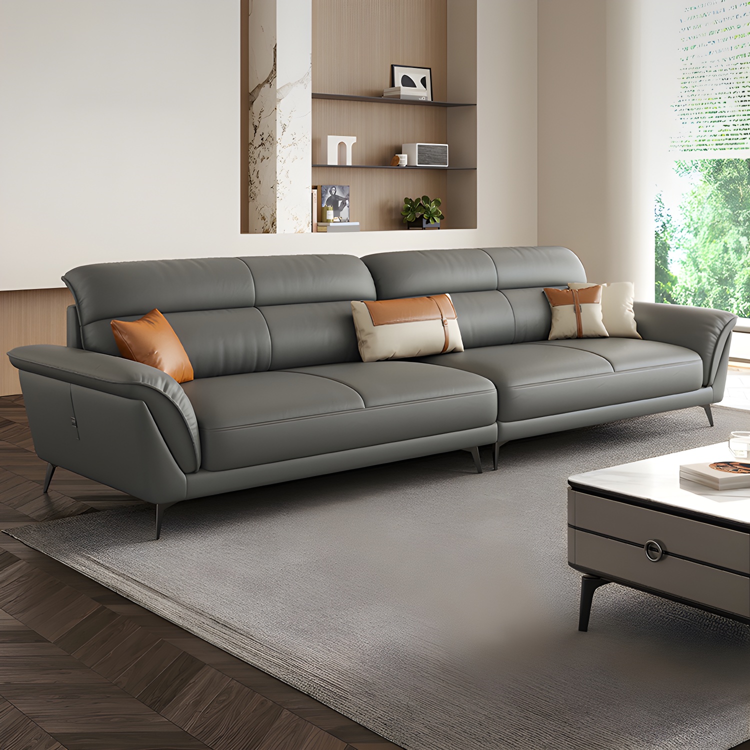 Modern Flared-Arm Sectional | Ormau - image 19