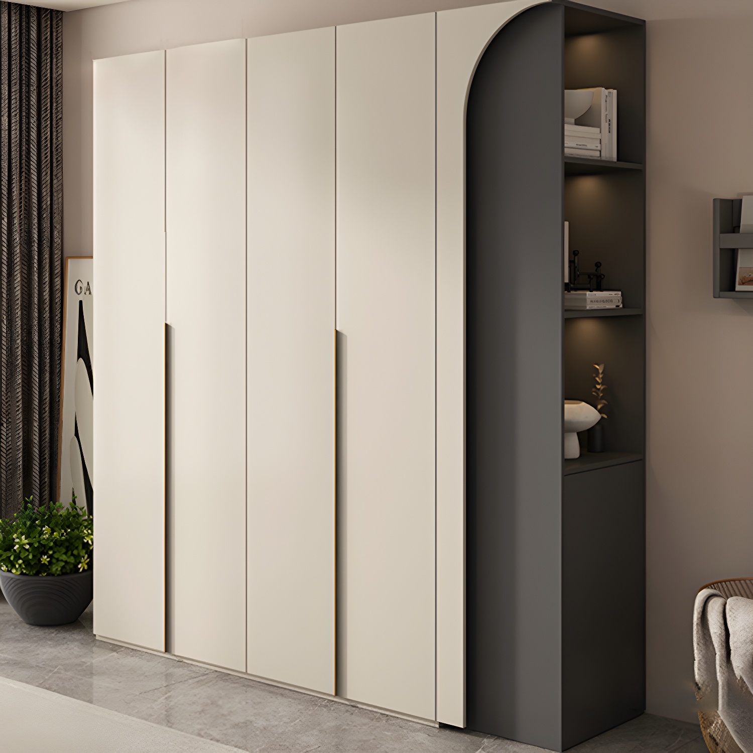Modern Grey Wood Armoire | Ormau - image 13