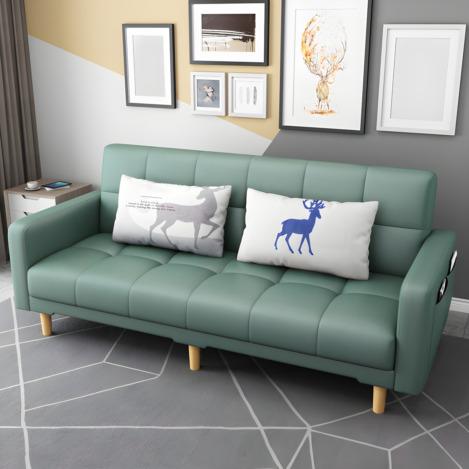 Square Arm Modern Storage Sofa with Biscuit Back Convertible Sofa for Living Room - image 27