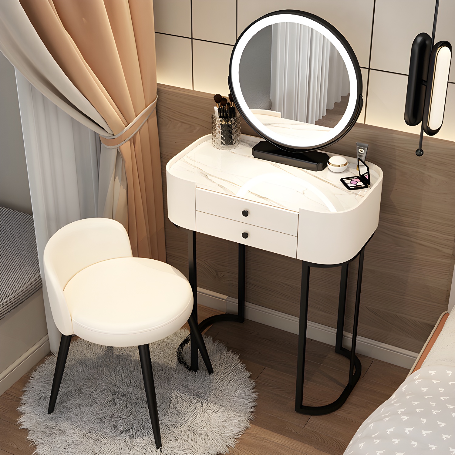 Contemporary Vanity Desk with Stool | Ormau - image 3