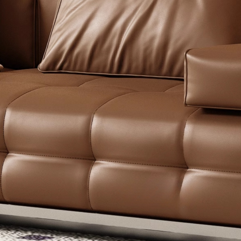 Coffee Leather Sofa | Ormau - image 2