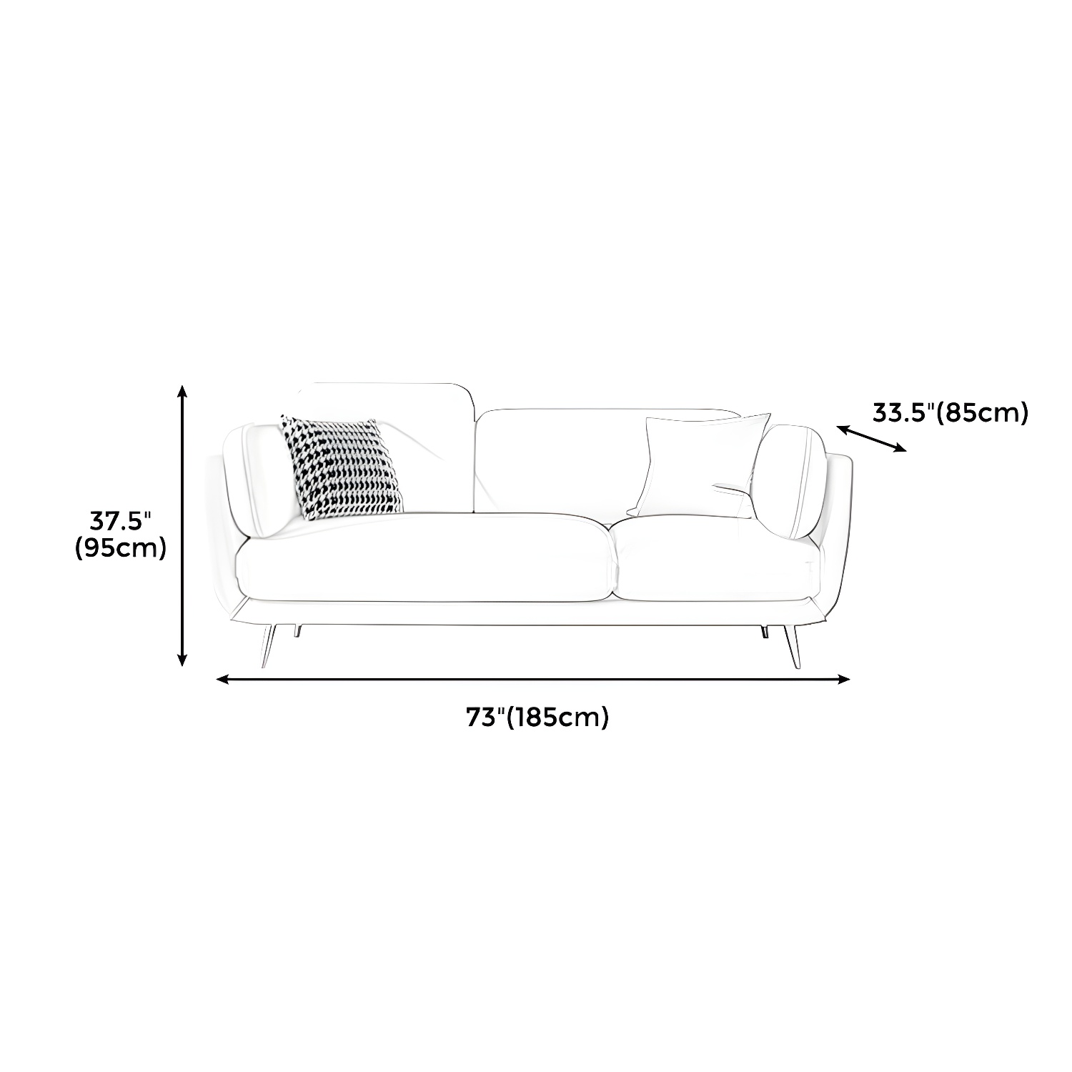 Modern Square Arm Sofa | Ormau - image 17