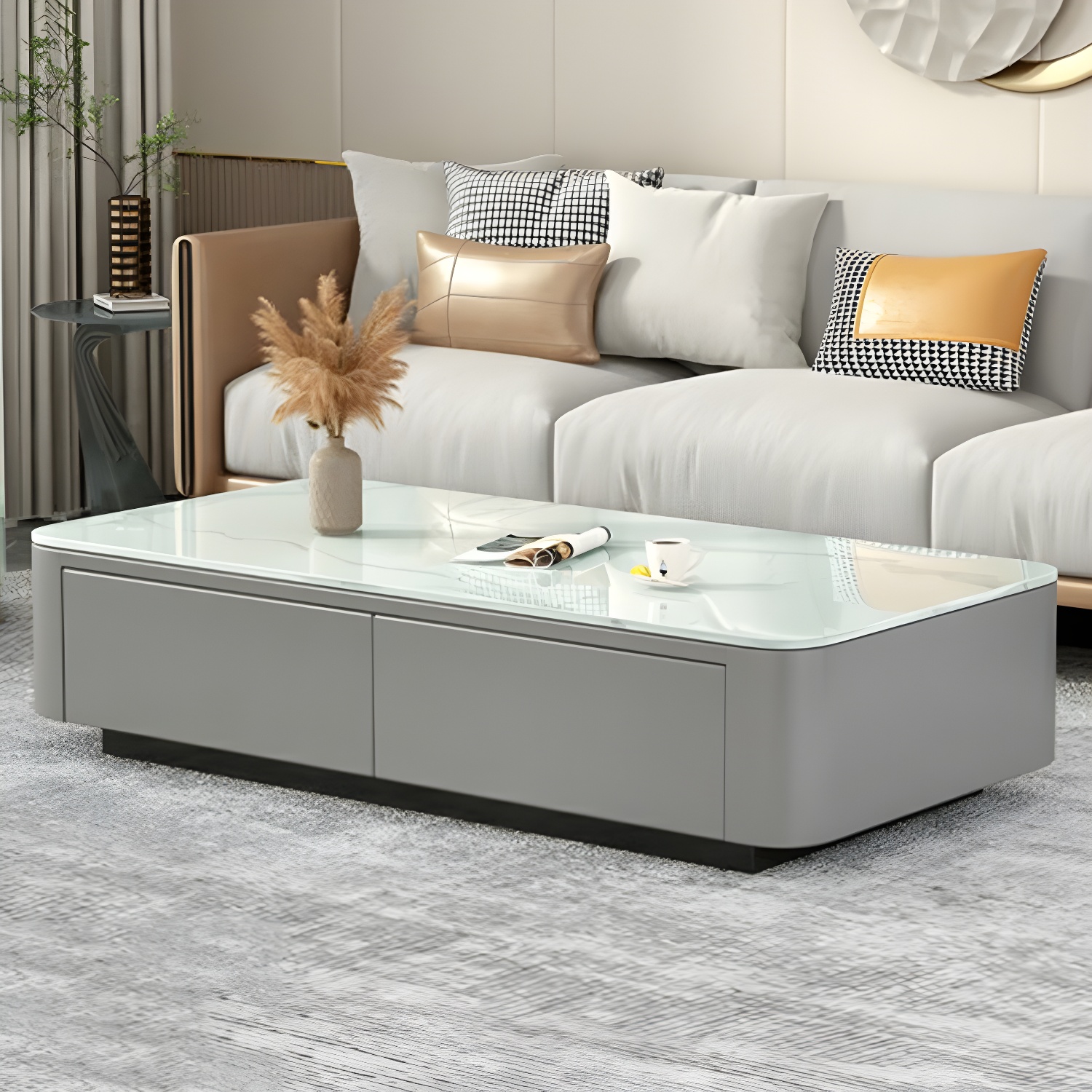 Rectangular Glass Coffee Table | Ormau - image 9