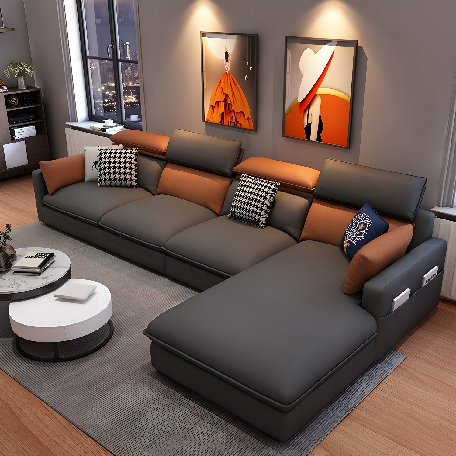 Modern L-Shape Sectional Sofa | Ormau - image 16