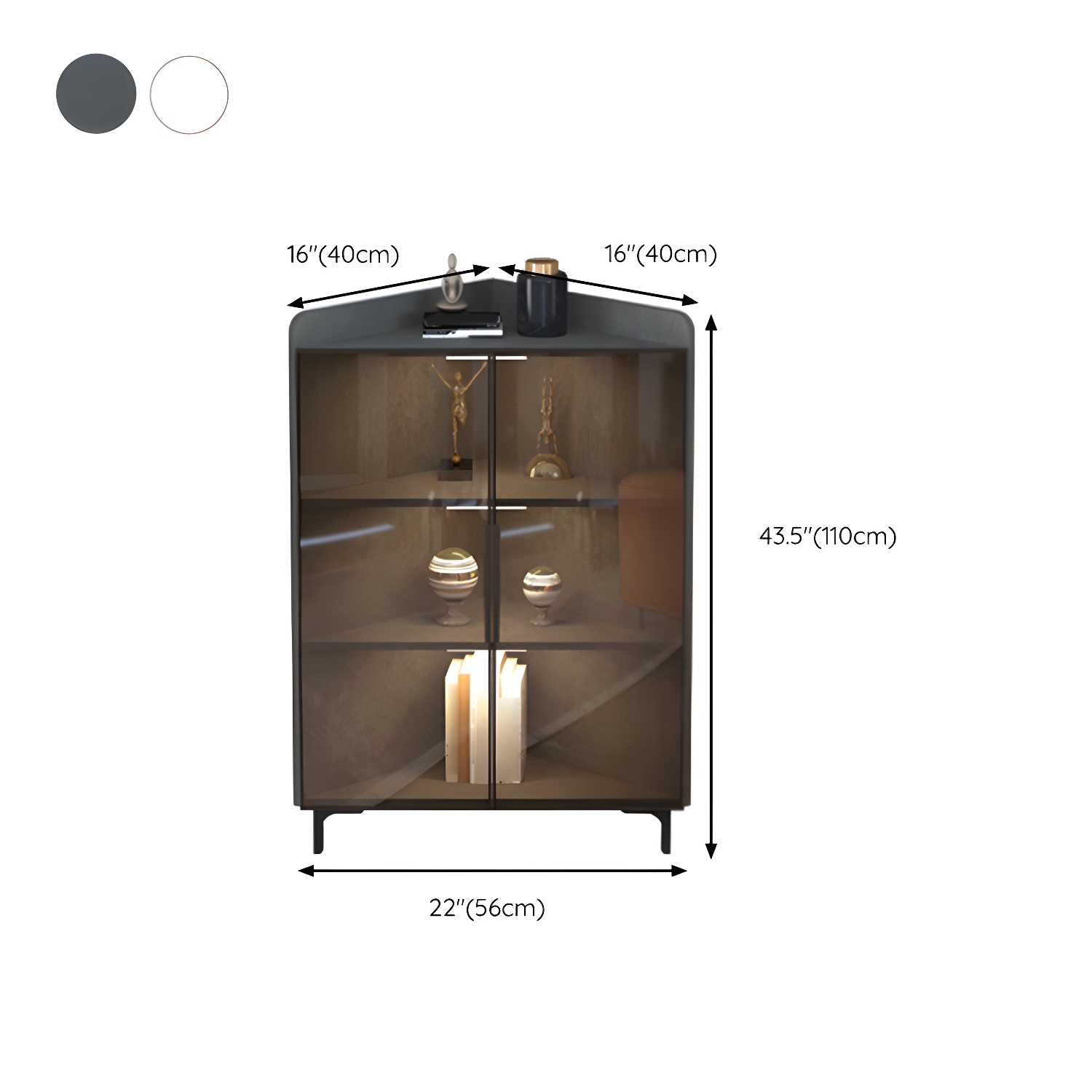 Scandinavian Corner Cabinet with Glass Doors | Ormau - image 10