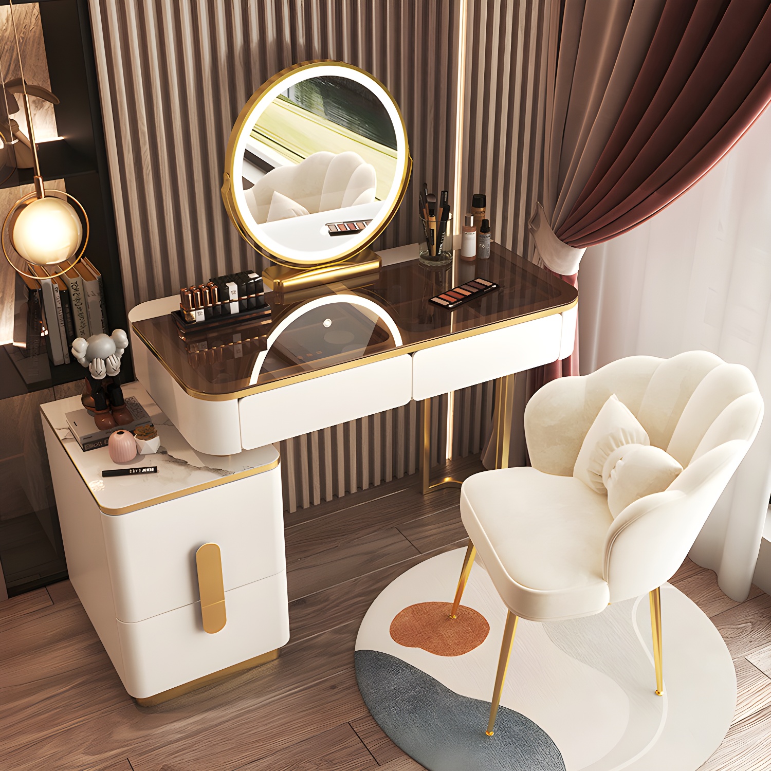 Glam Glass-Top Vanity | Ormau - image 1
