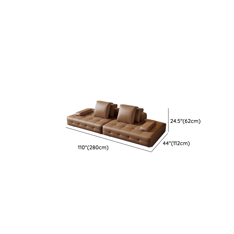 Coffee Leather Sofa | Ormau - image 6