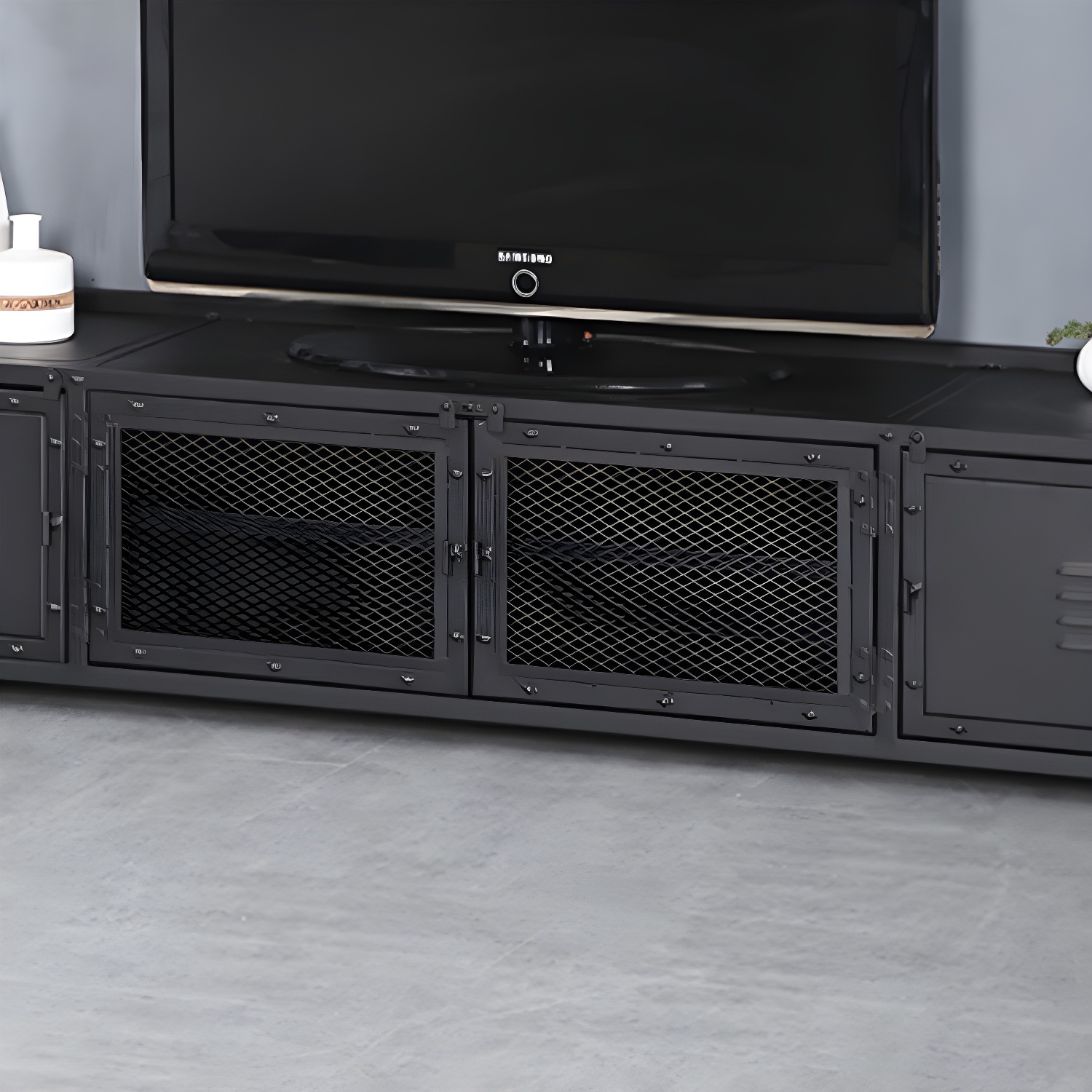 Industrial Black Metal TV Stand | Ormau - image 8