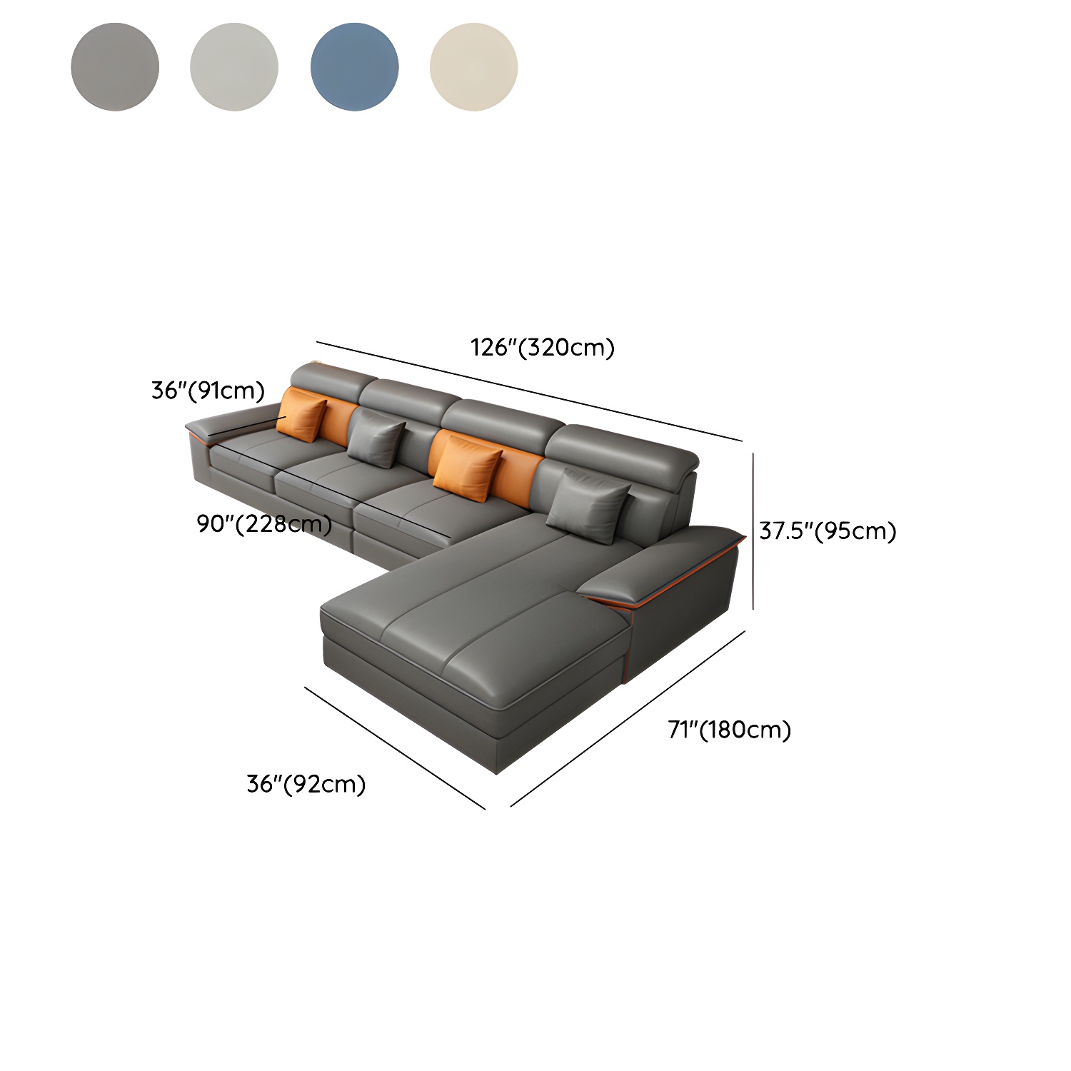 Modern L-Shape Sectional Sofa | Ormau - image 19
