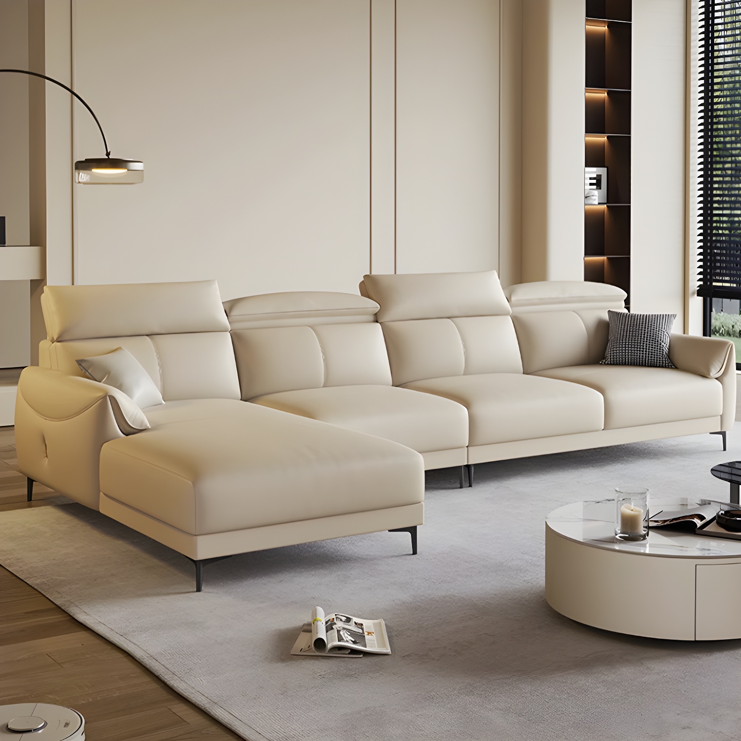 Modern Leather Sectional Sofa | Ormau - image 7