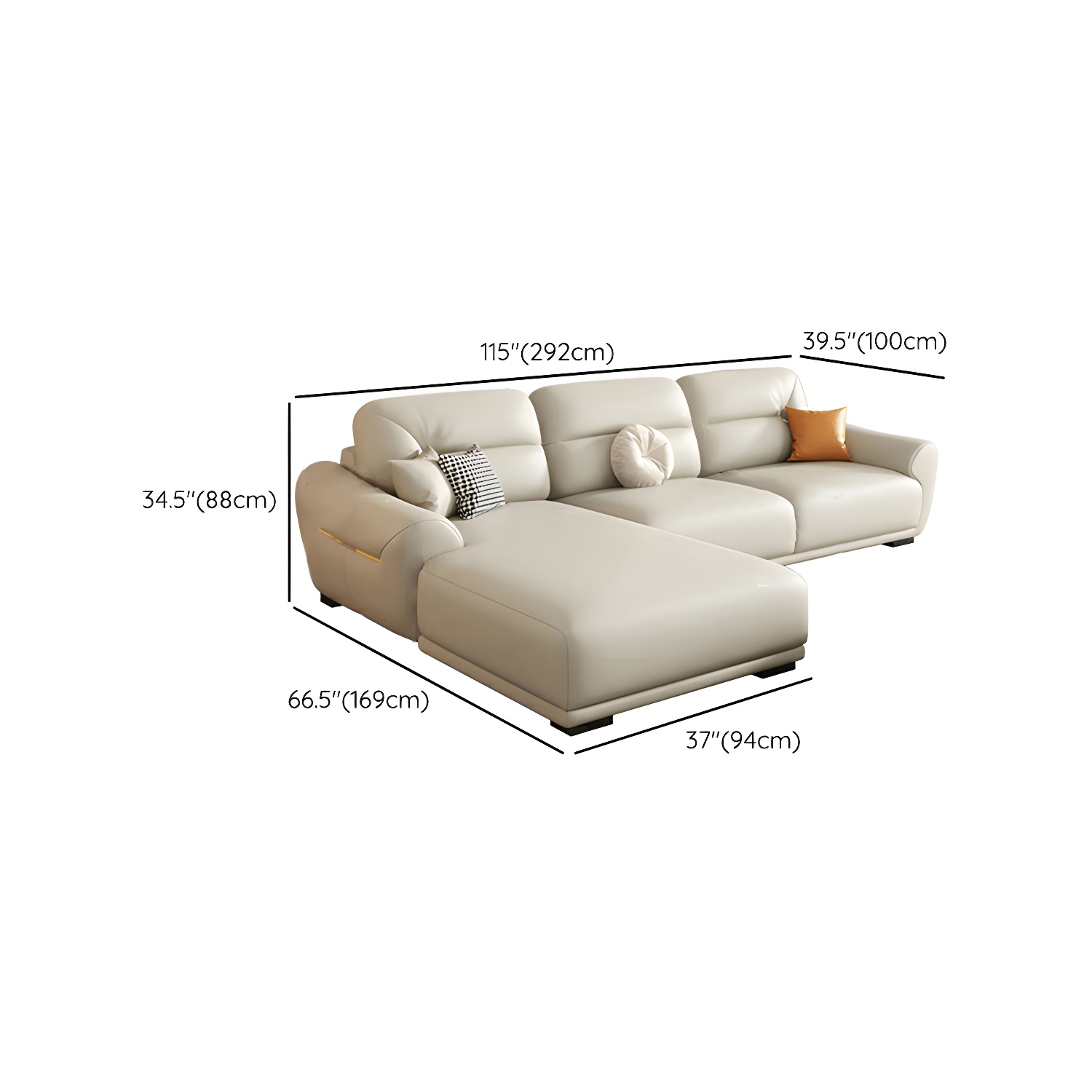 Modern Leather Sectional Sofa | Ormau - image 19