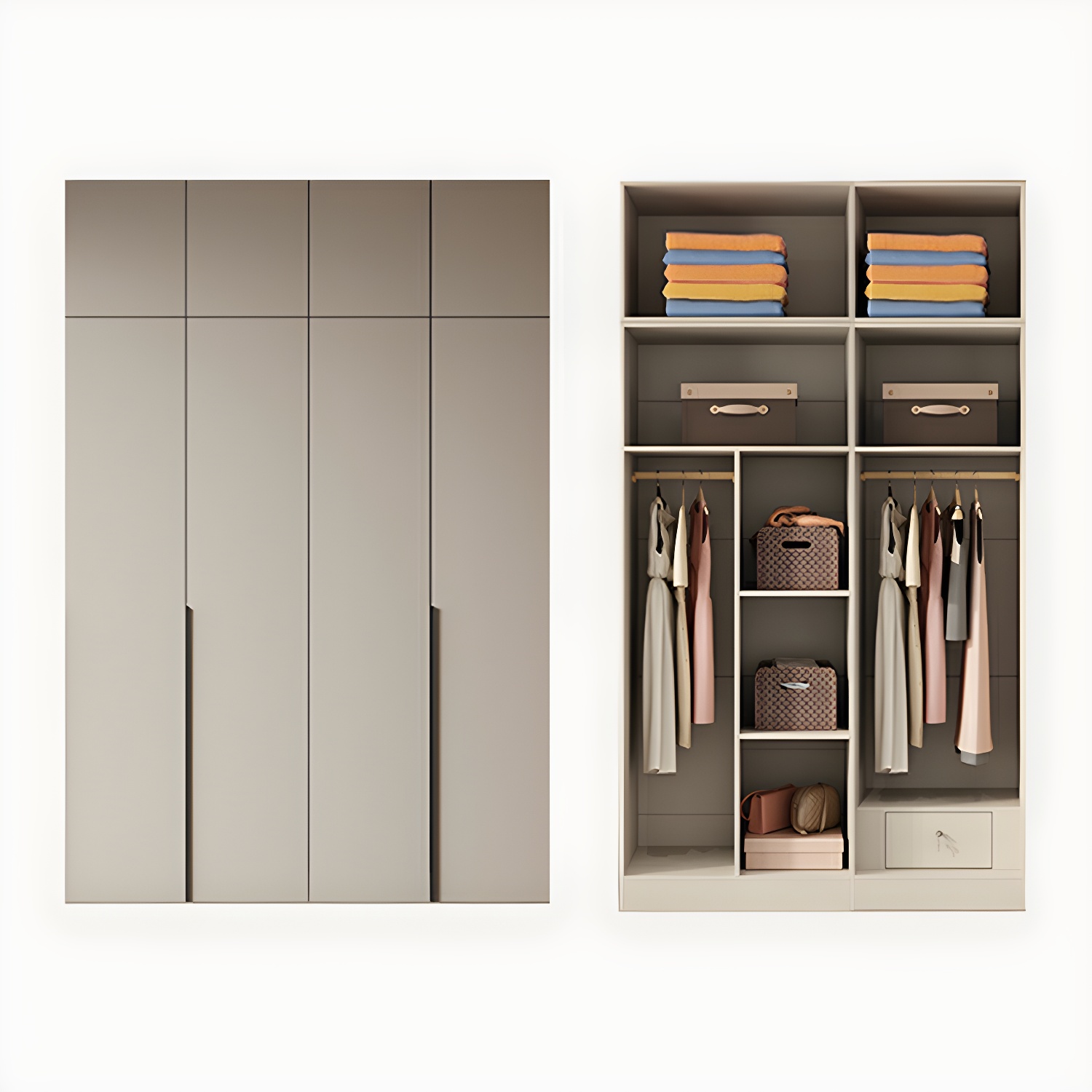 Modern Grey Wood Armoire | Ormau - image 43