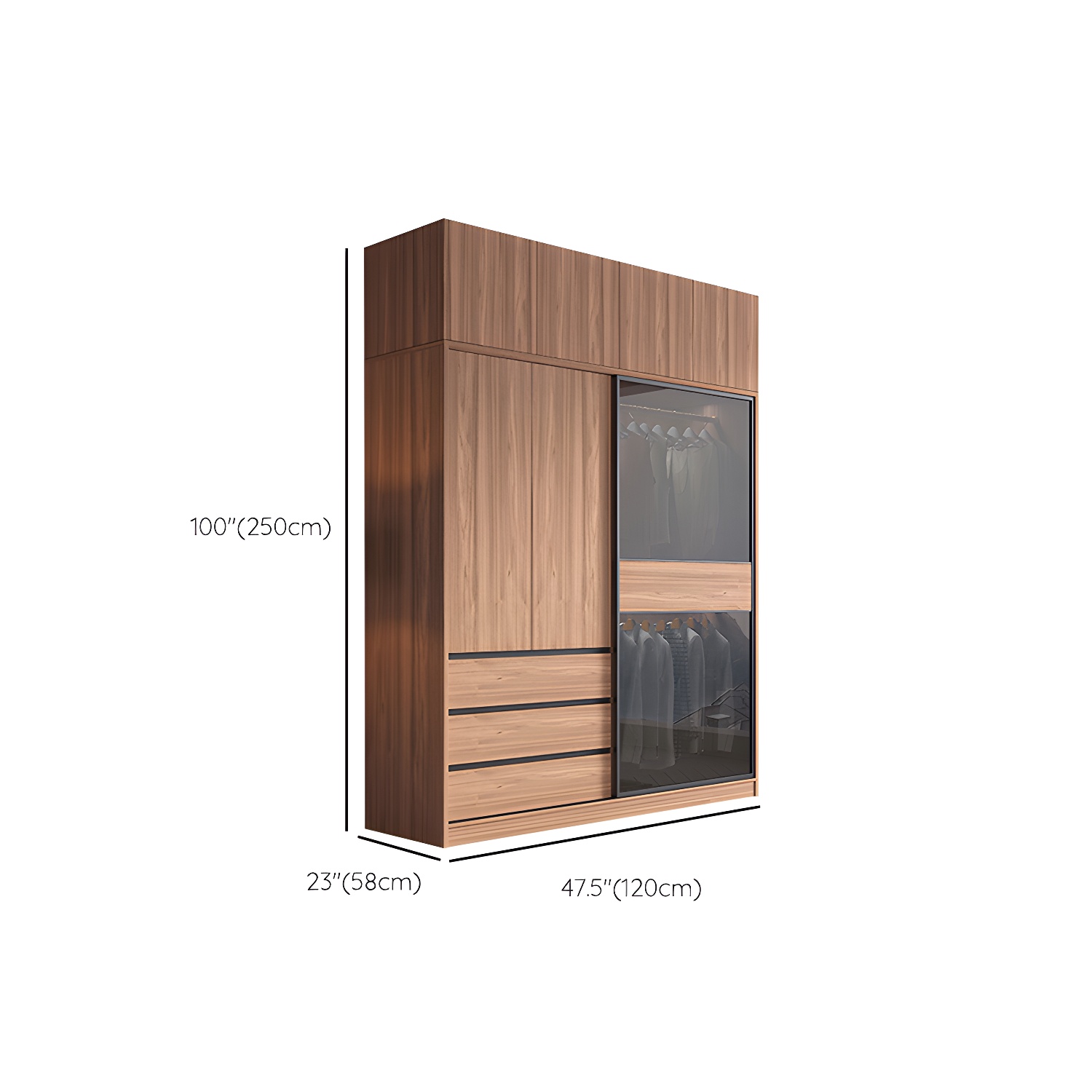 Glass & Wood Wardrobe Cabinet | Ormau - image 16