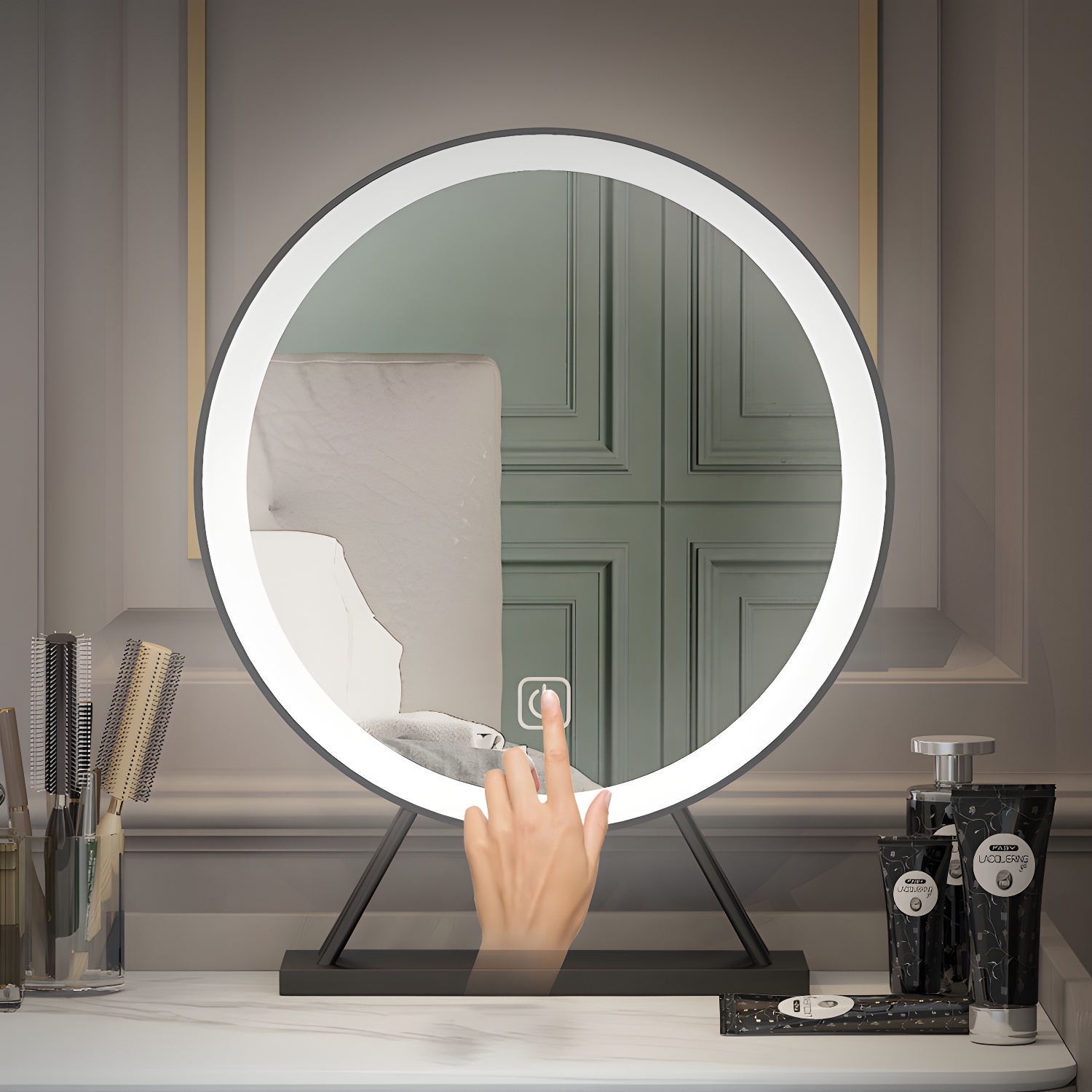 Contemporary Vanity Table with Lighted Mirror | Ormau - image 11