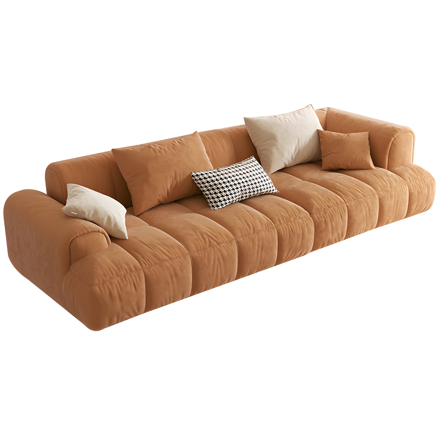 Velvet Round Arm Sectional Sofa | Ormau - image 1