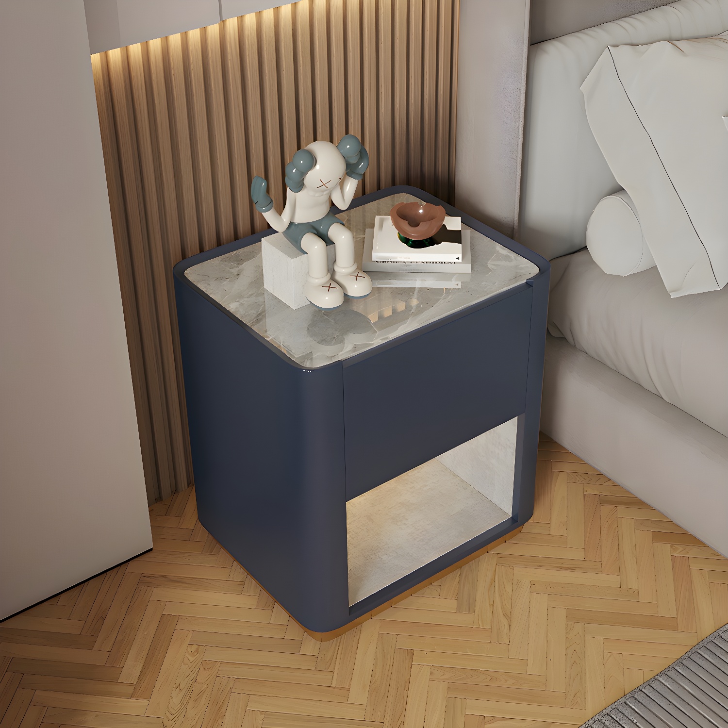 Modern Stone & Wood Nightstand | Ormau - image 29