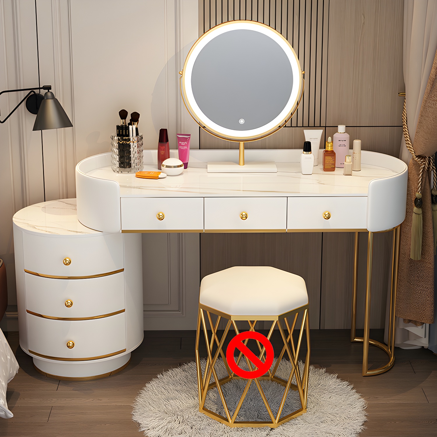 Metallic Lighted Vanity | Ormau - image 26