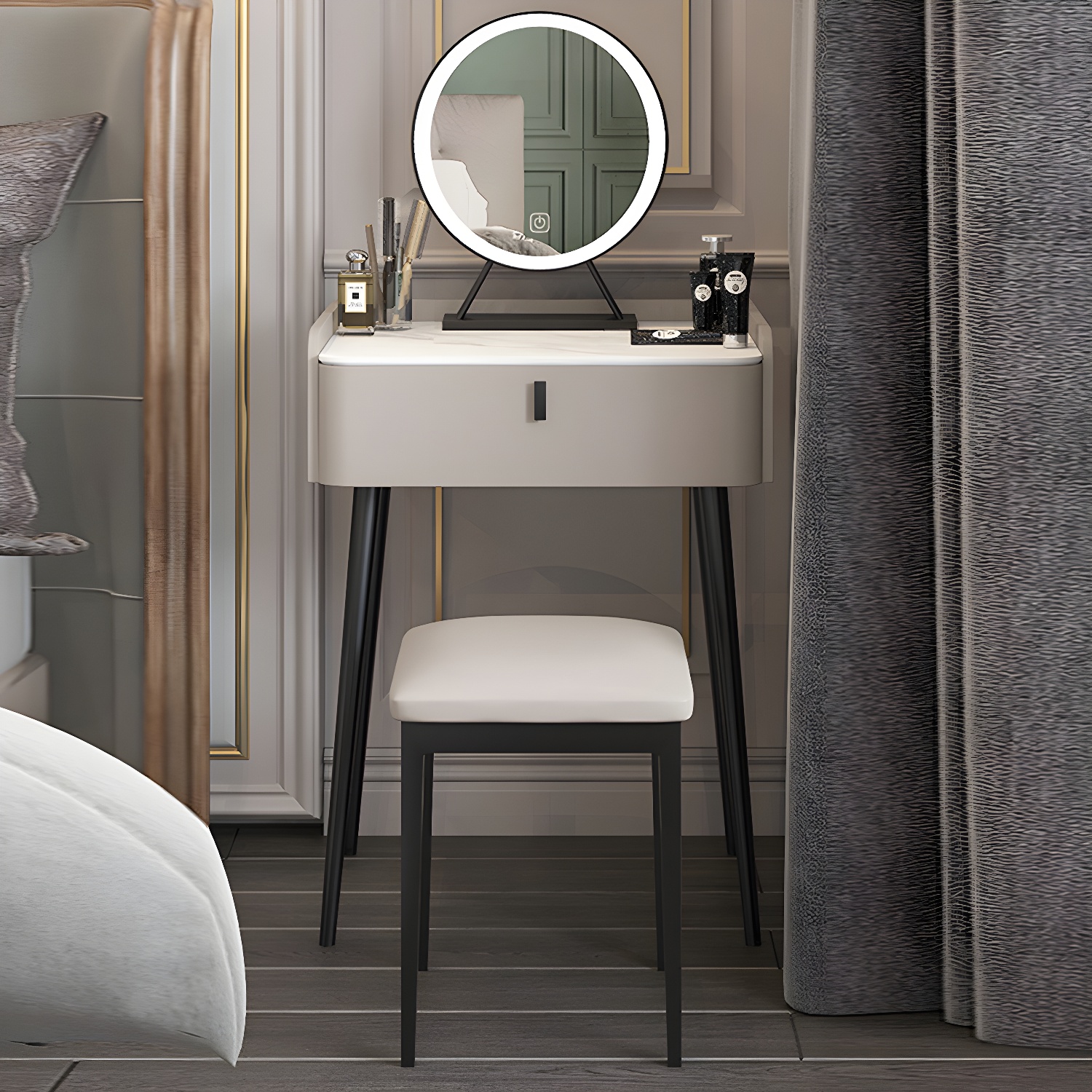 Contemporary Vanity Table with Lighted Mirror | Ormau - image 8