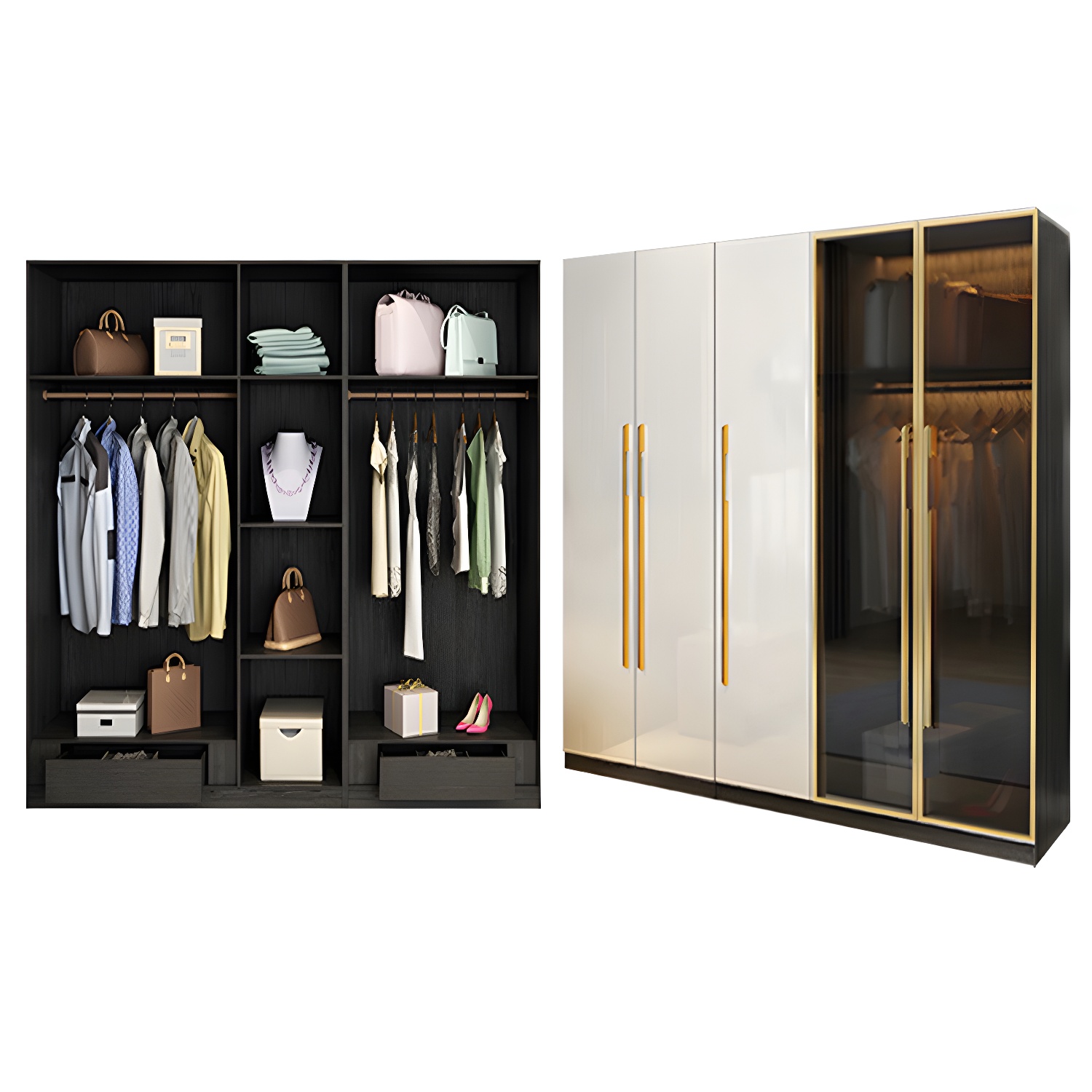 Modern Glass Door Wardrobe | Ormau - image 36