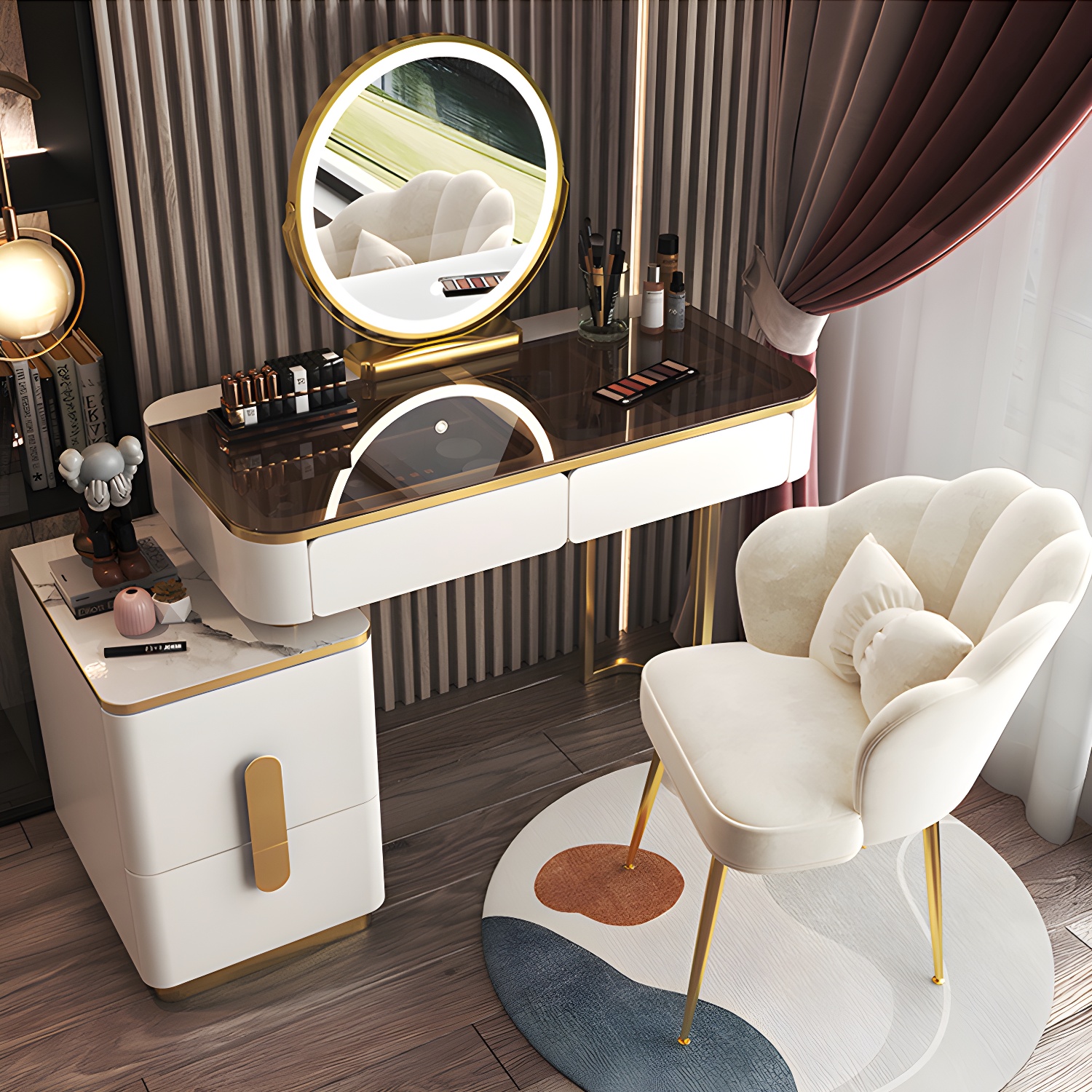 Glam Glass-Top Vanity | Ormau - image 13