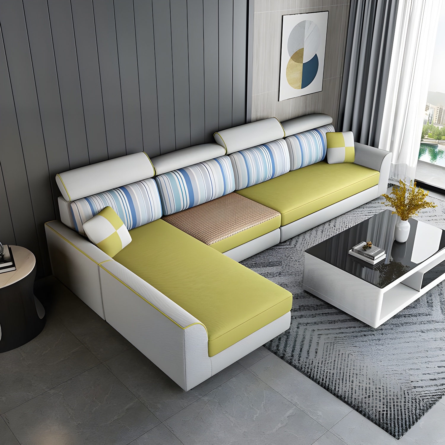 Modern L-Shape Sectional Sofa | Ormau - image 24
