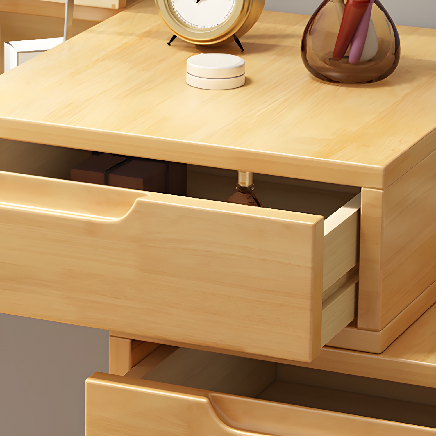 Solid Wood Makeup Vanity with Mirror | Ormau - image 11