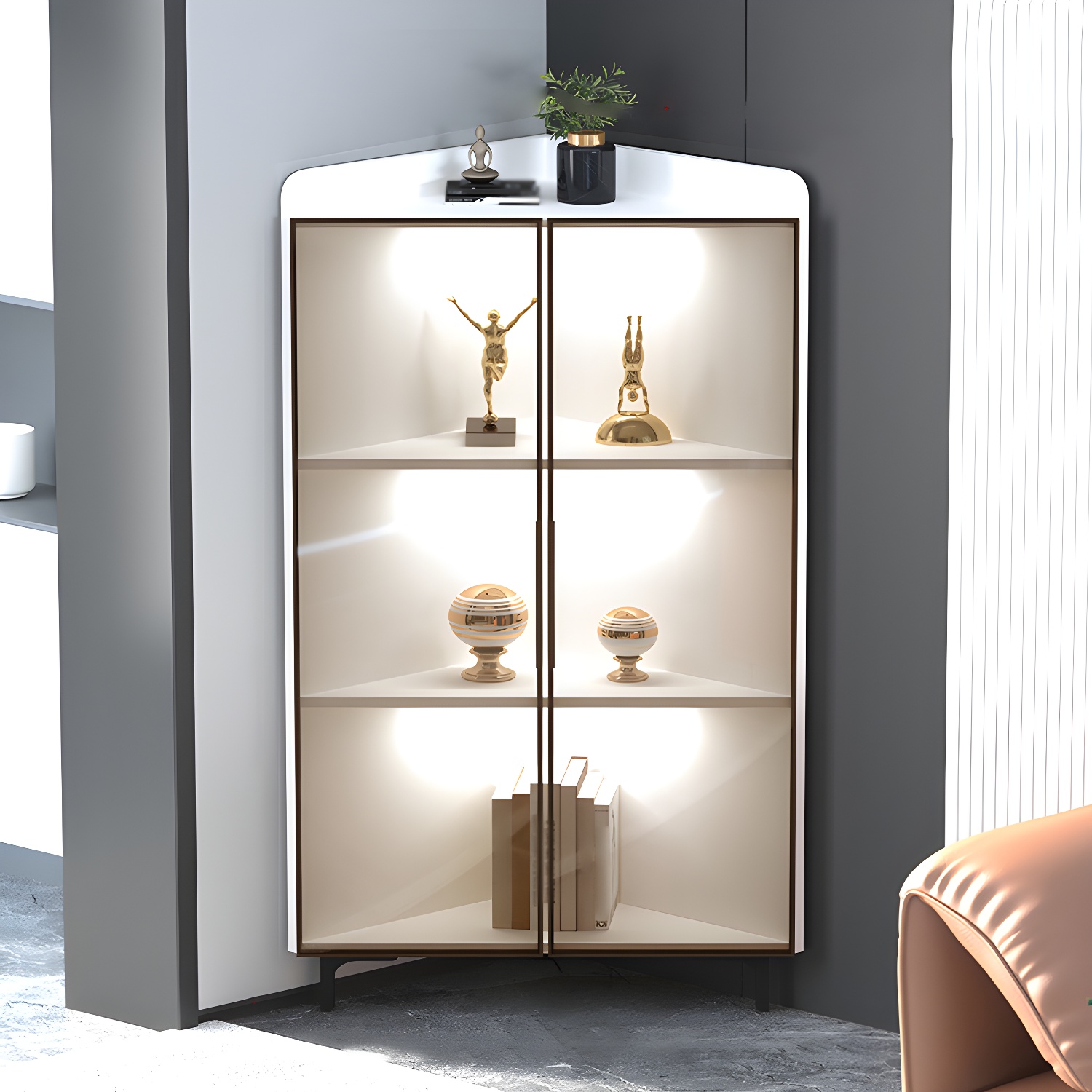 Scandinavian Corner Cabinet with Glass Doors | Ormau - image 28