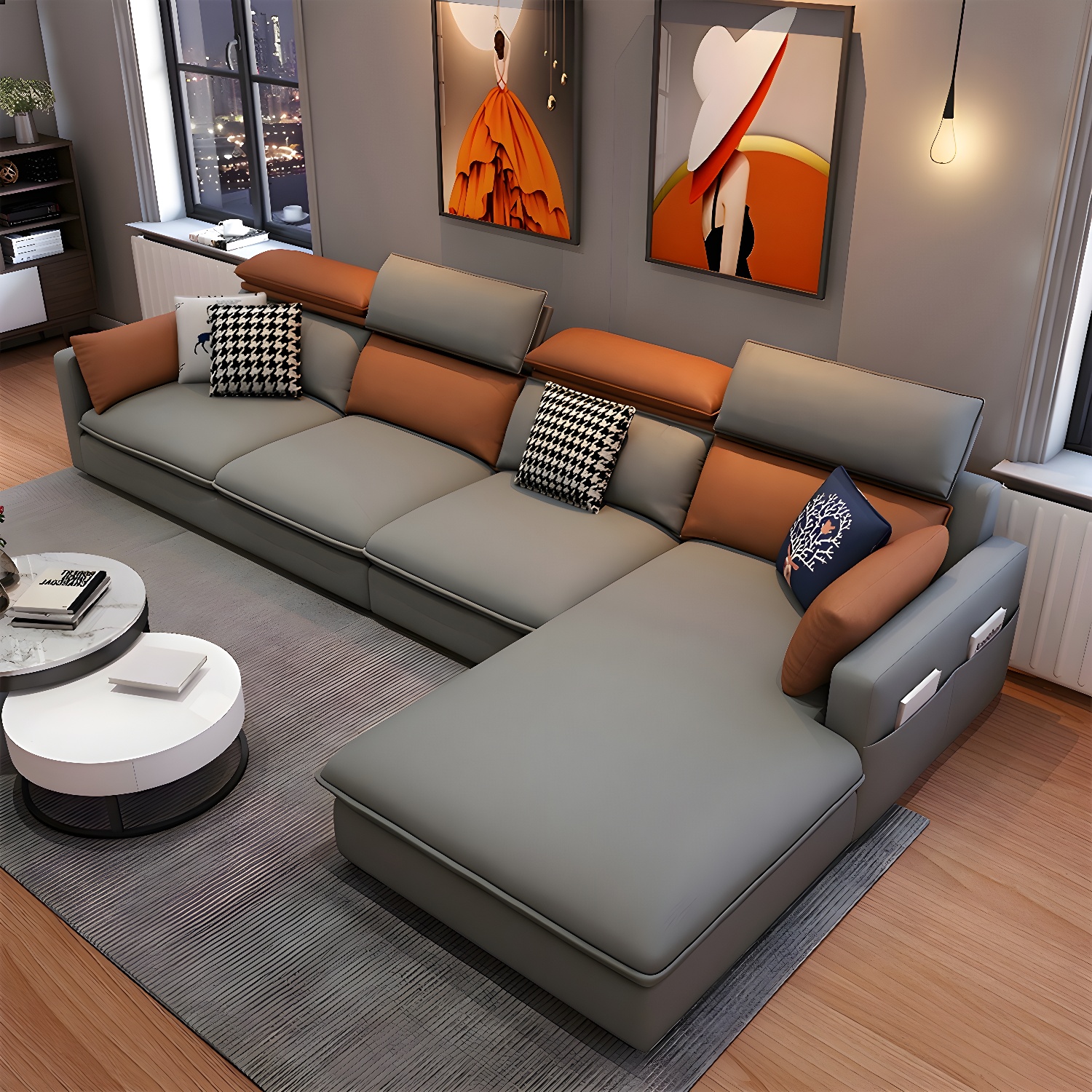 Modern L-Shape Sectional Sofa | Ormau - image 28