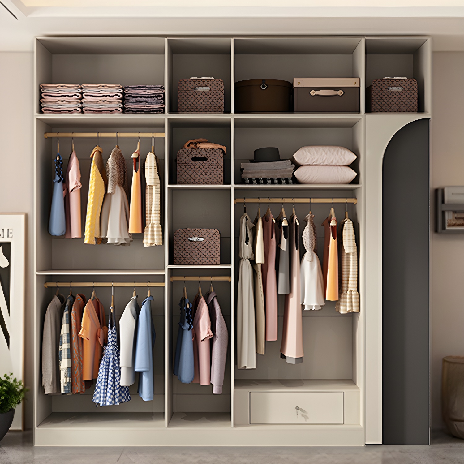 Modern Grey Wood Armoire | Ormau - image 8