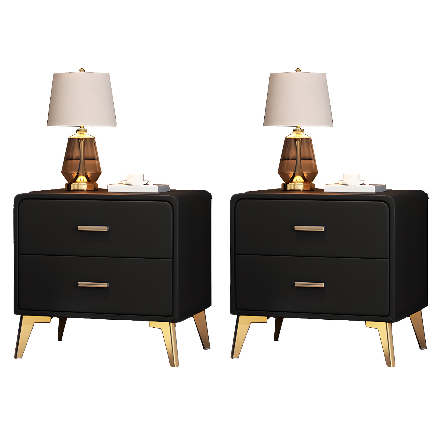 Modern Faux Leather Nightstand | Ormau - image 26