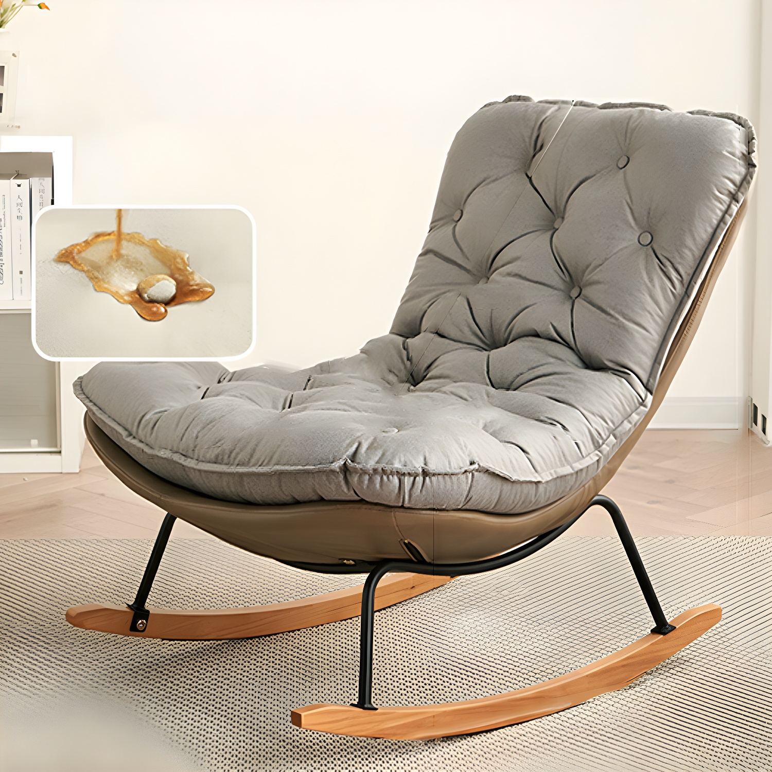 Button-Tufted Rocking Chair | Ormau - image 2