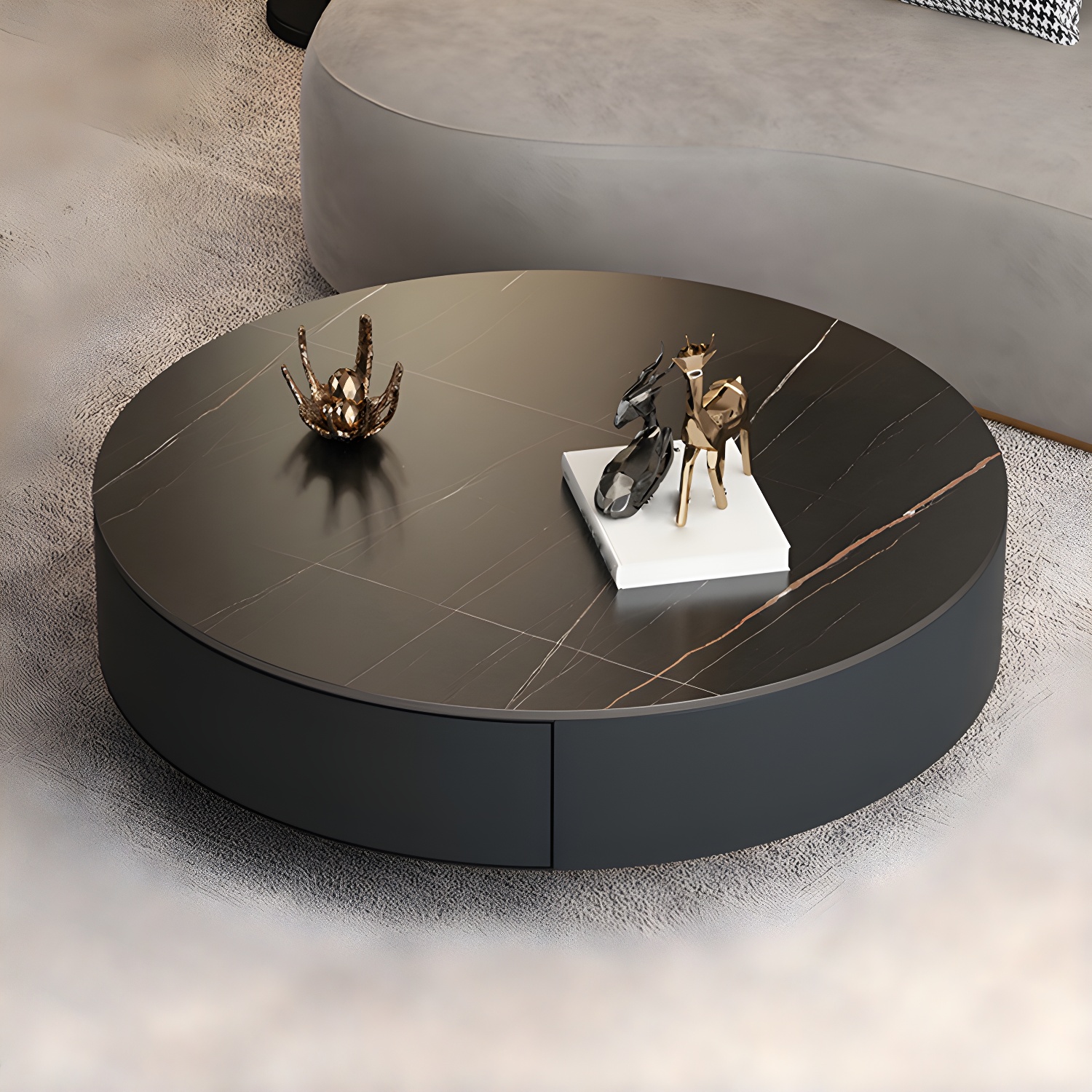 Elegant Stone & Gold Coffee Table | Ormau - image 7