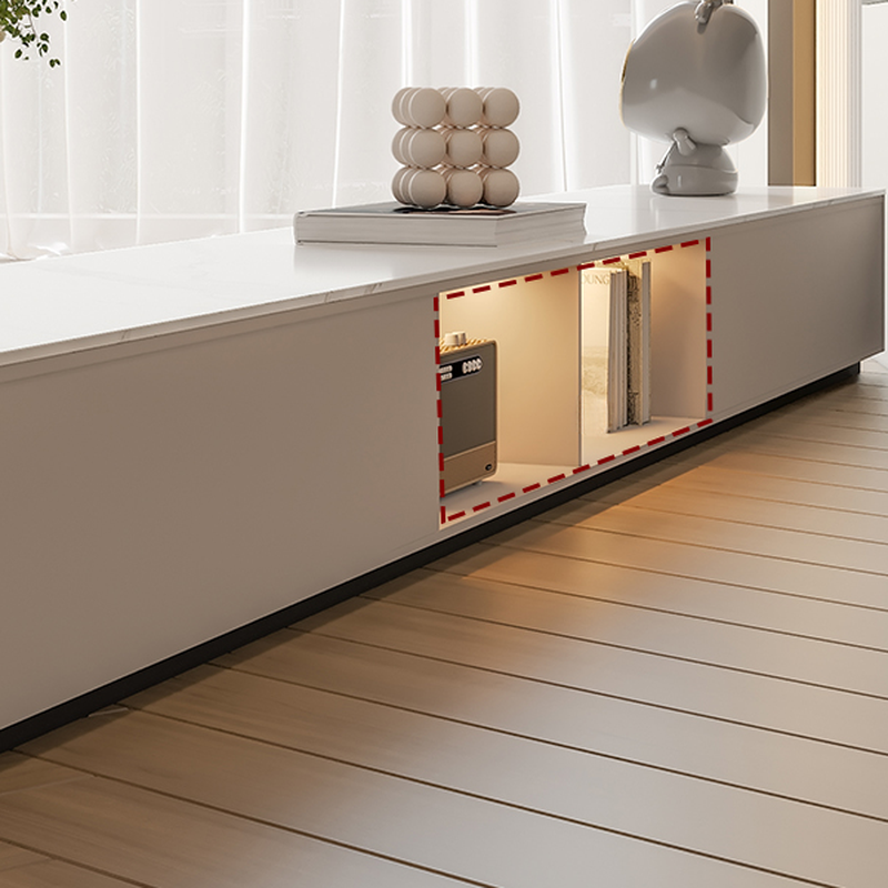 Rectangle TV Stand with Light and Gate Door | Ormau - image 7