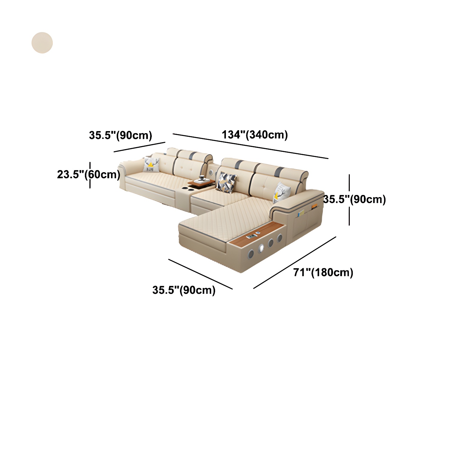 Modern Pillow Top Arm Sectional | Ormau - image 16
