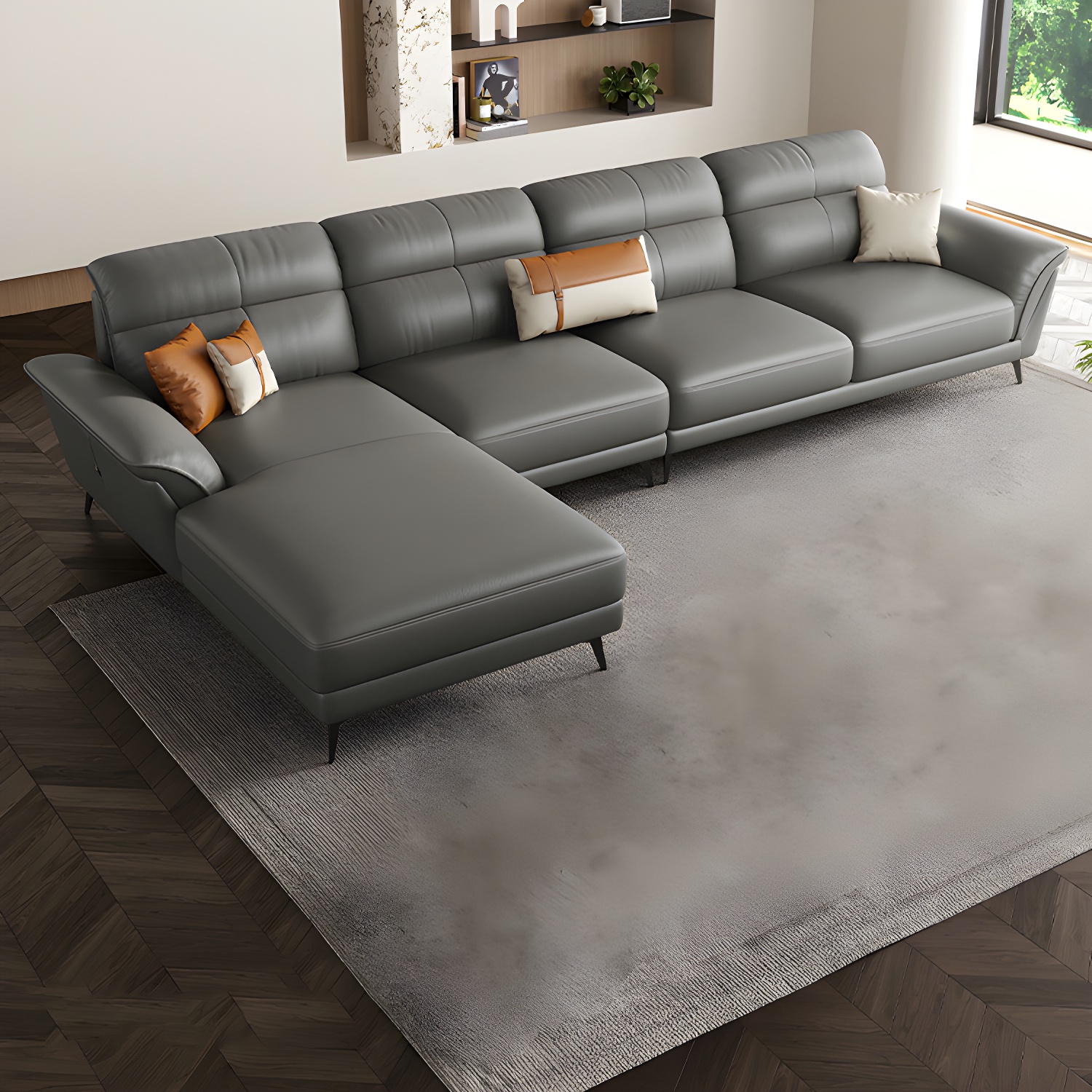 Modern Flared-Arm Sectional | Ormau - image 22