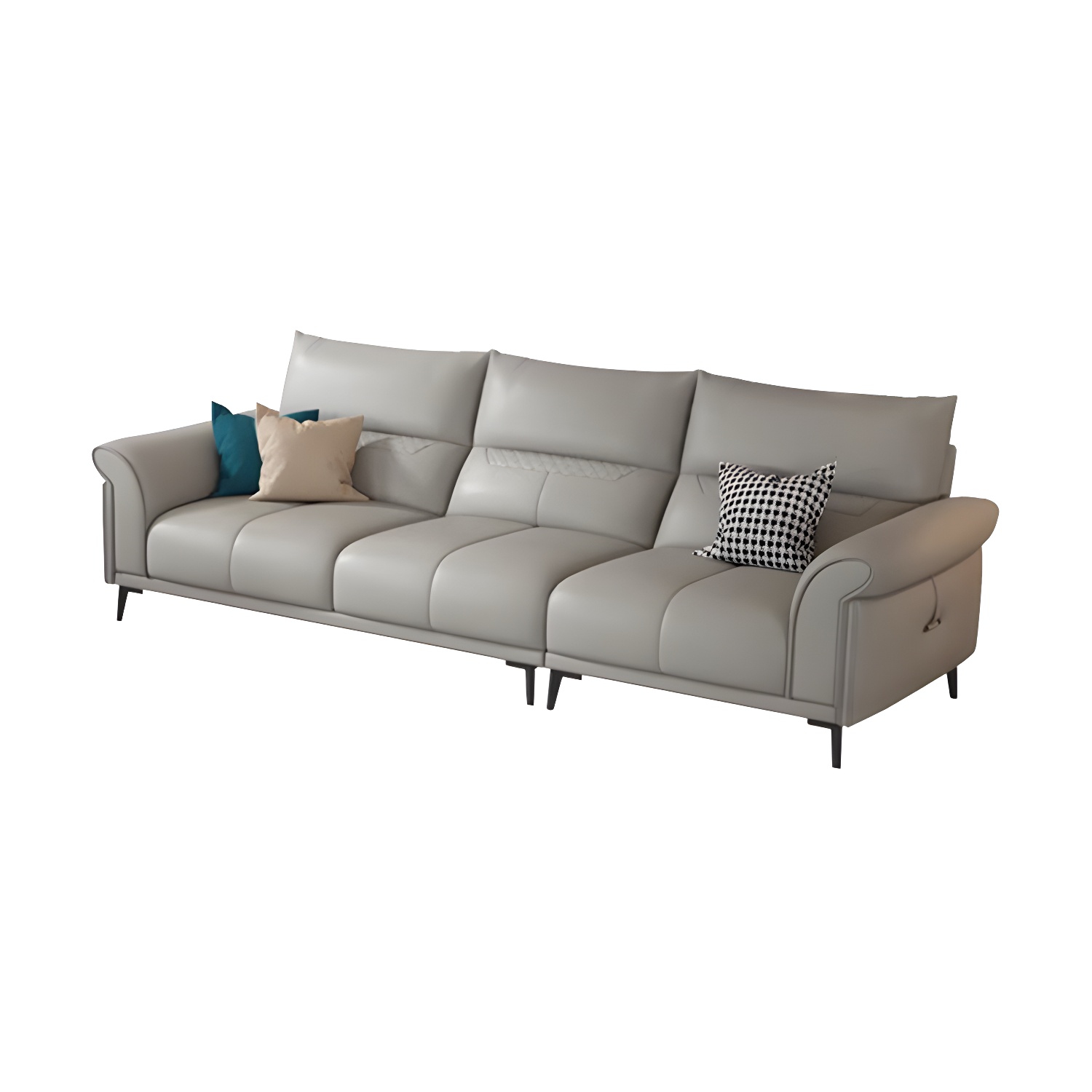 Gray Leather Sectional Sofa | Ormau - image 8