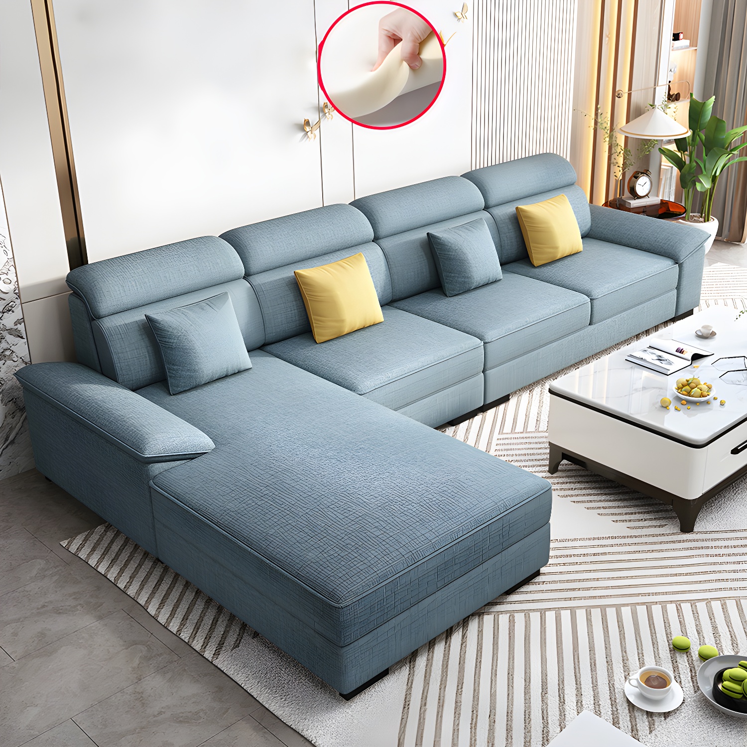 Modern L-Shape Sectional Sofa | Ormau - image 3