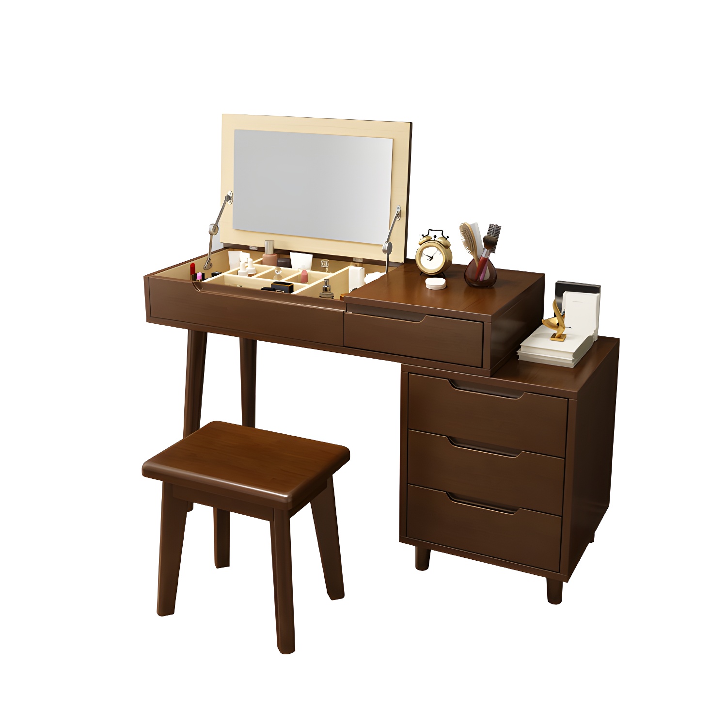 Solid Wood Makeup Vanity with Mirror | Ormau - image 15