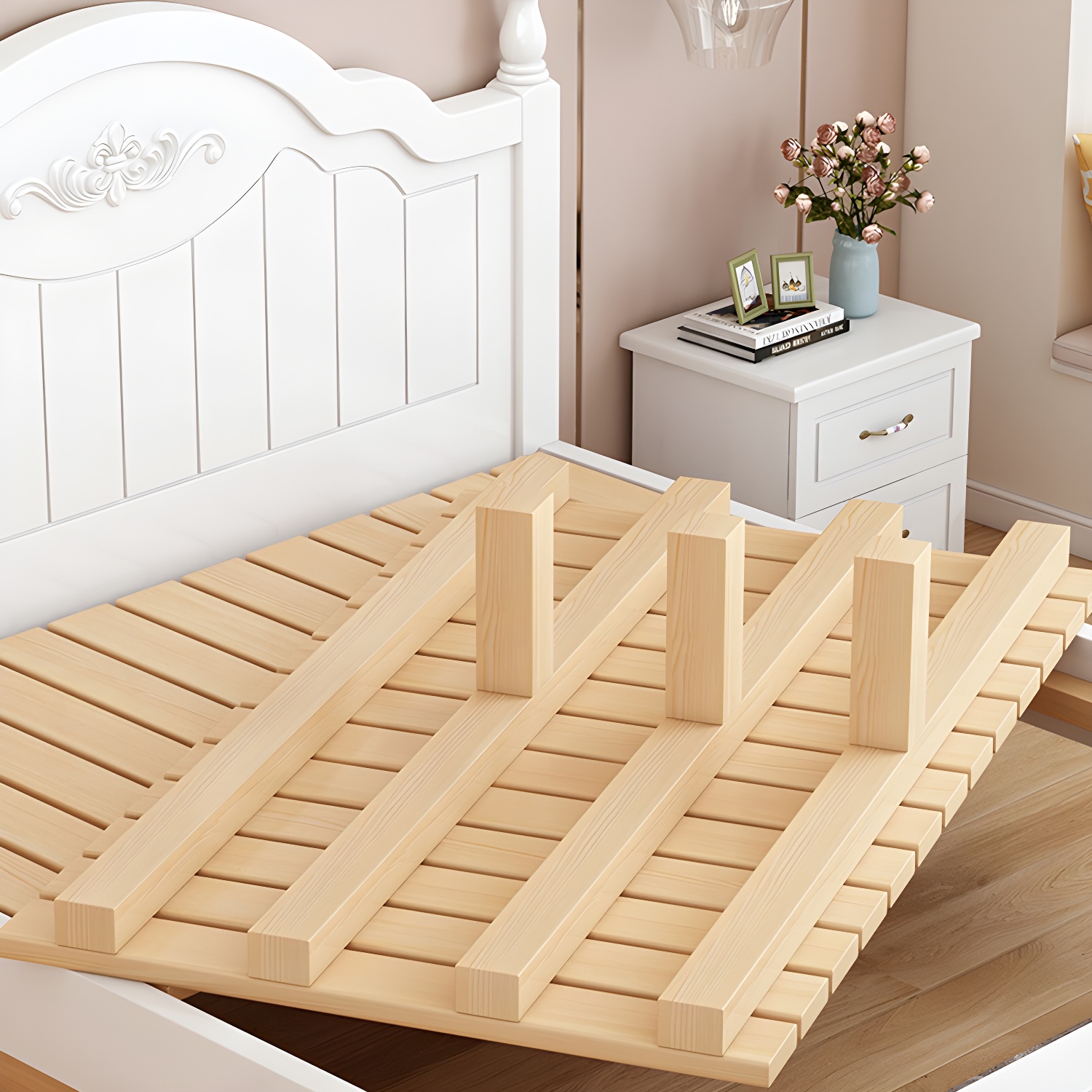 Modern White Bed Frame with Headboard | Ormau - image 6